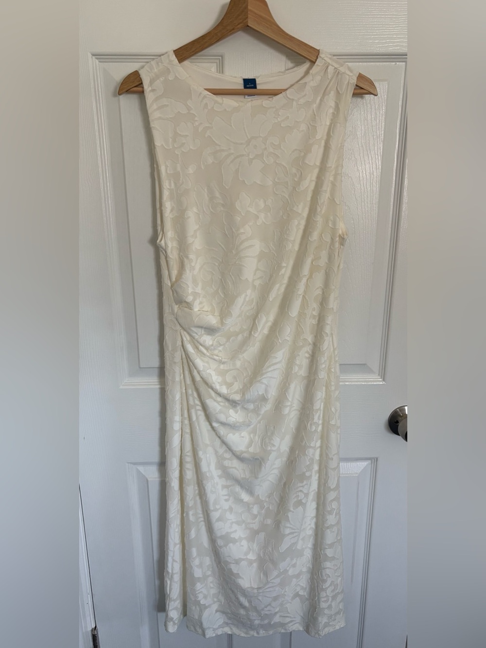 Old Navy Women’s Side-Drape Jaquard Midi Dress- Sea Salt White- L Petite- NWT